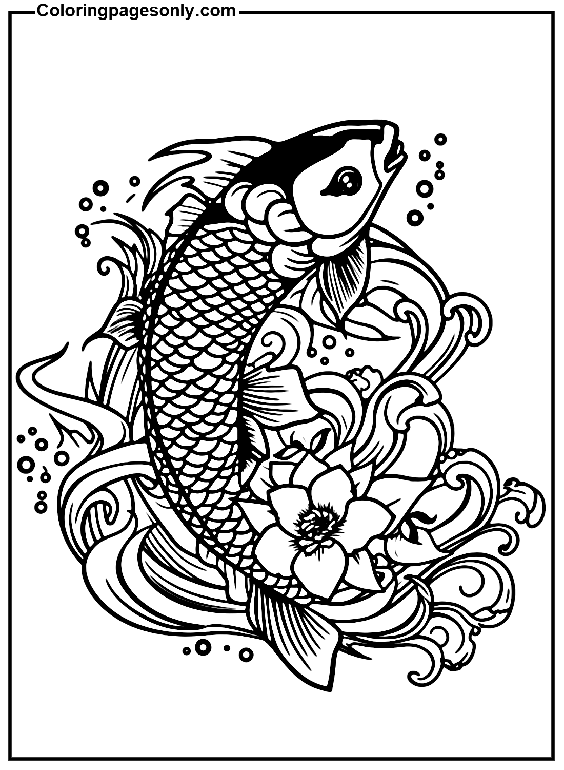 Koi Fish Coloring Page
