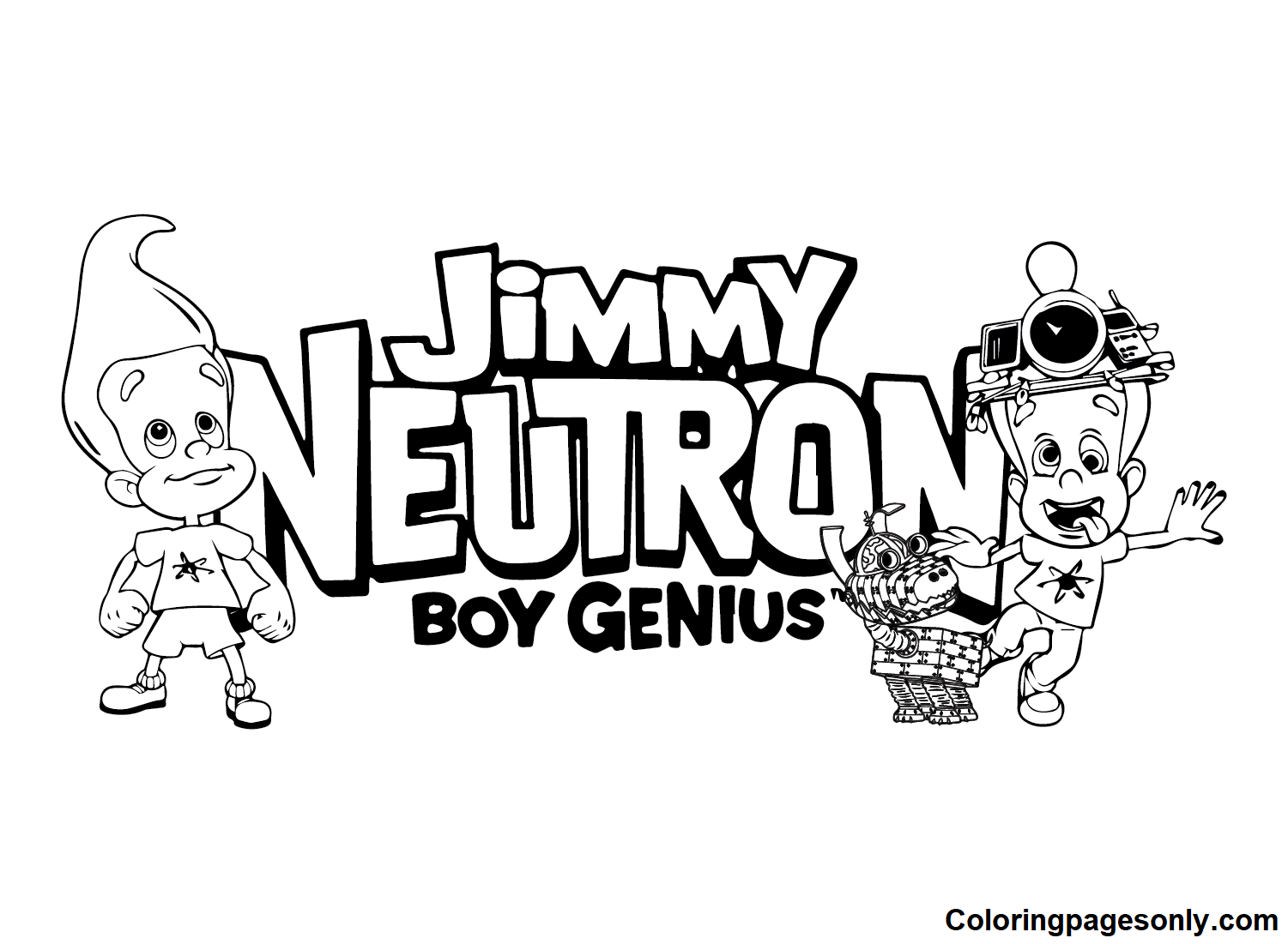 Jimmy Neutron Boy Genius Coloring Page
