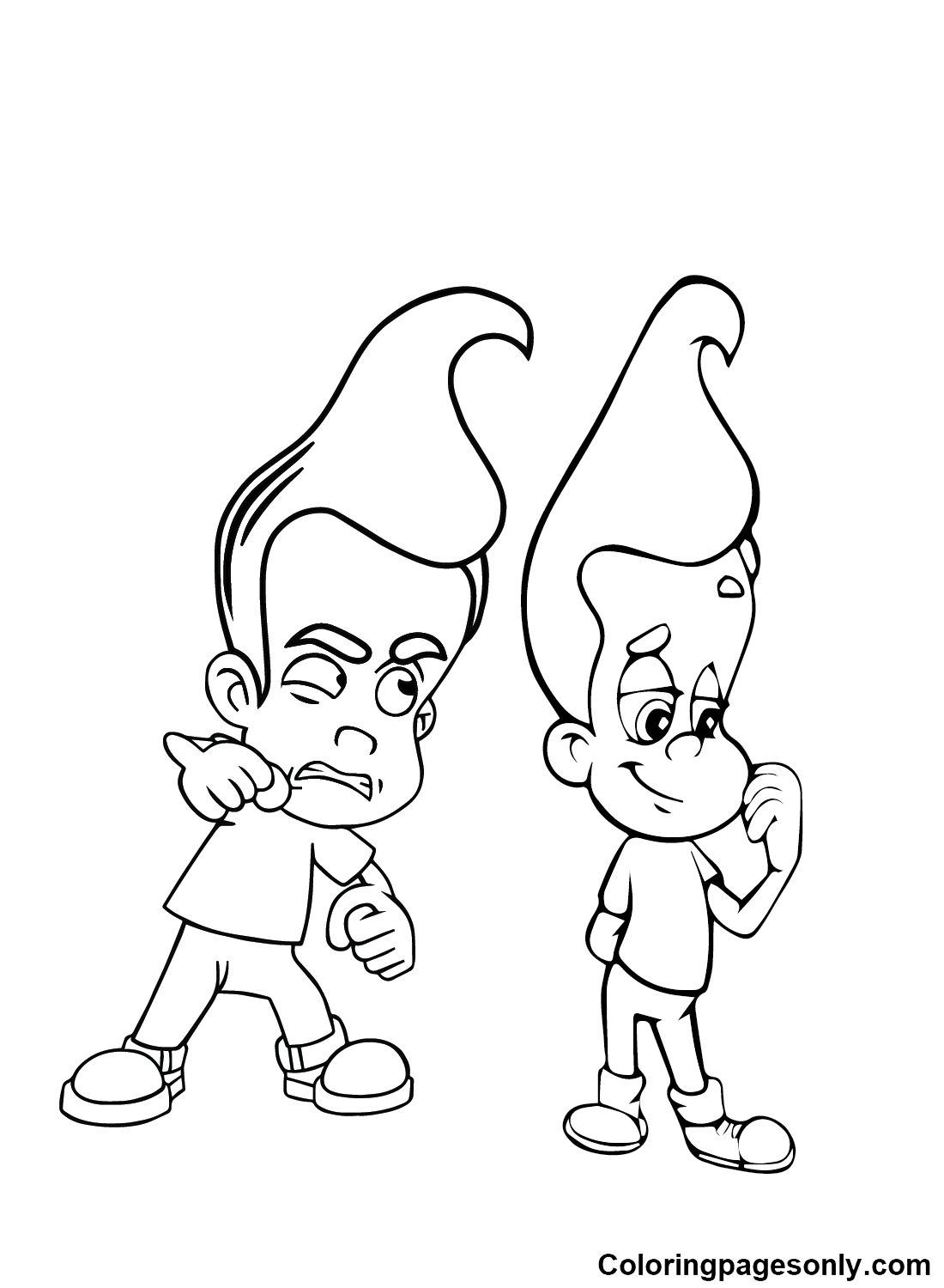 Jimmy Neutron Characters Coloring Page