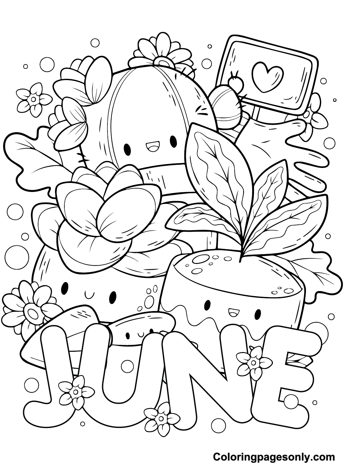 June Free Coloring Page