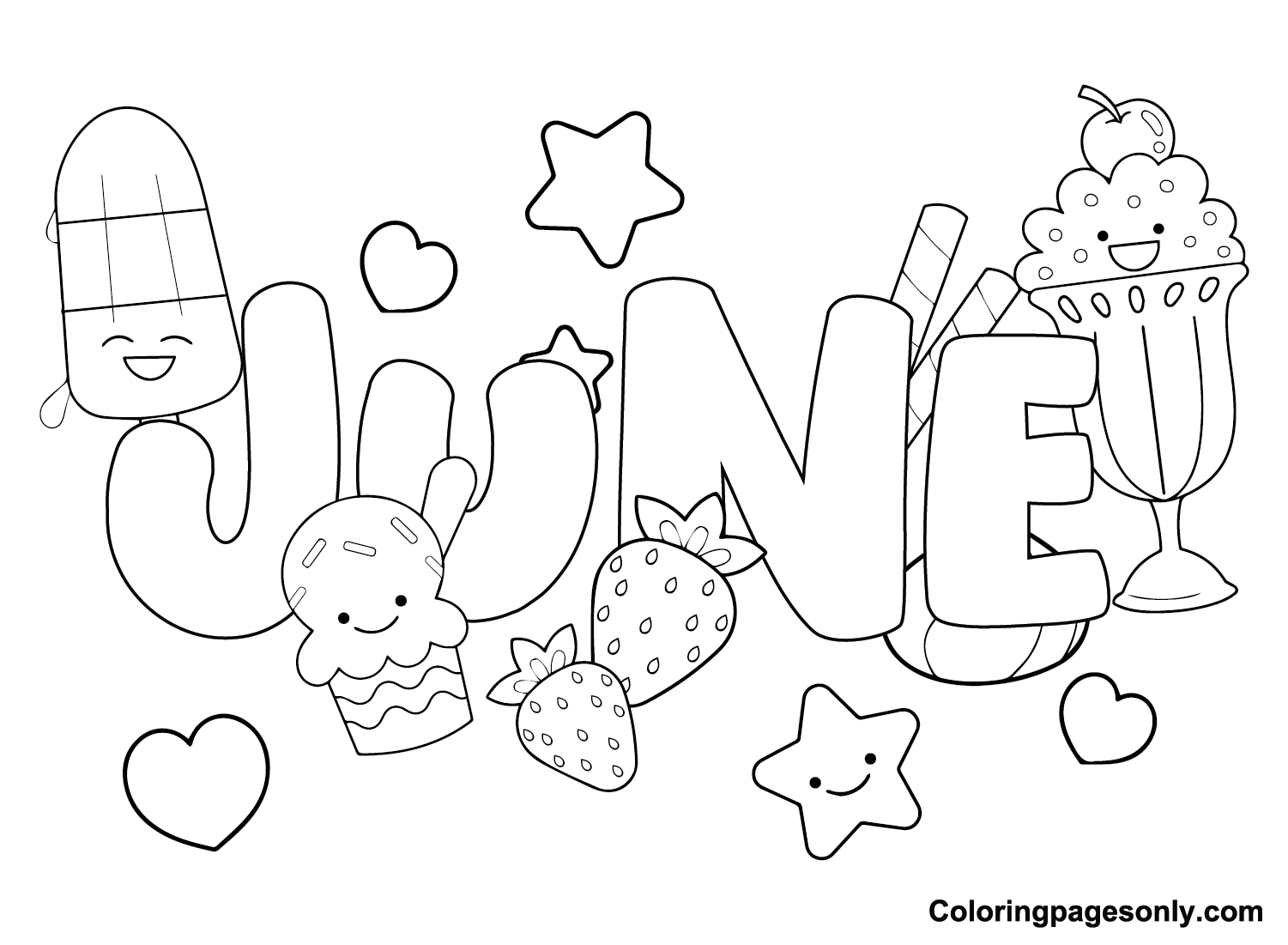 June Month Coloring Page