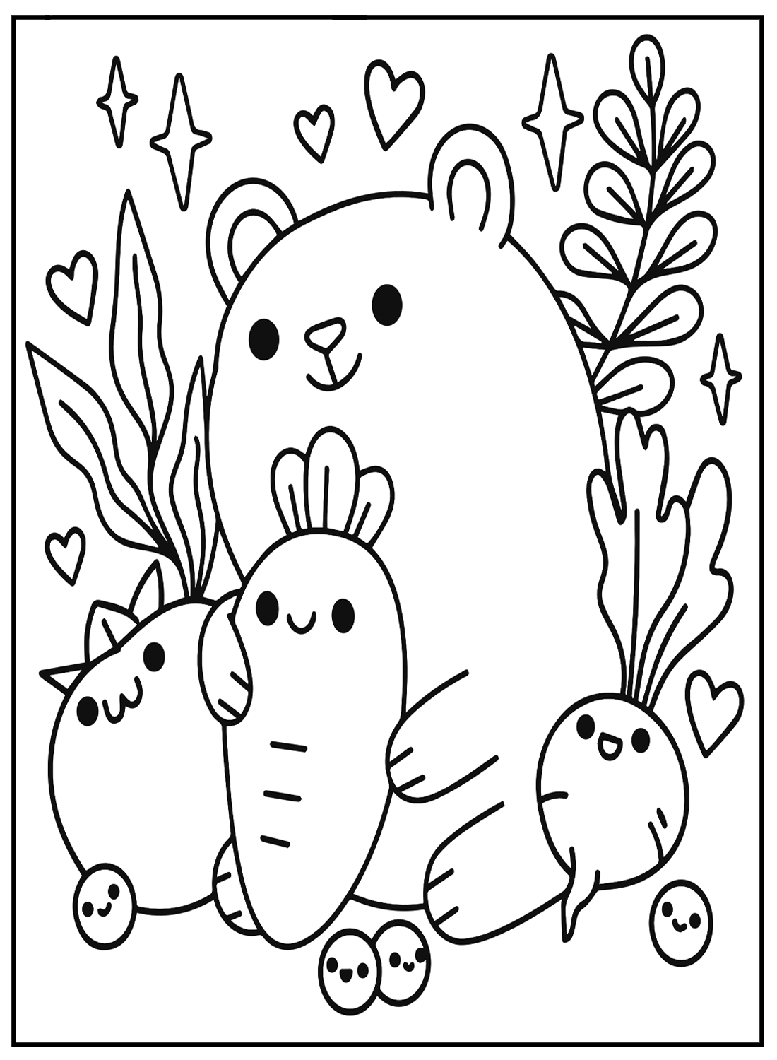 Kawaii Animal Drawings Coloring Pages