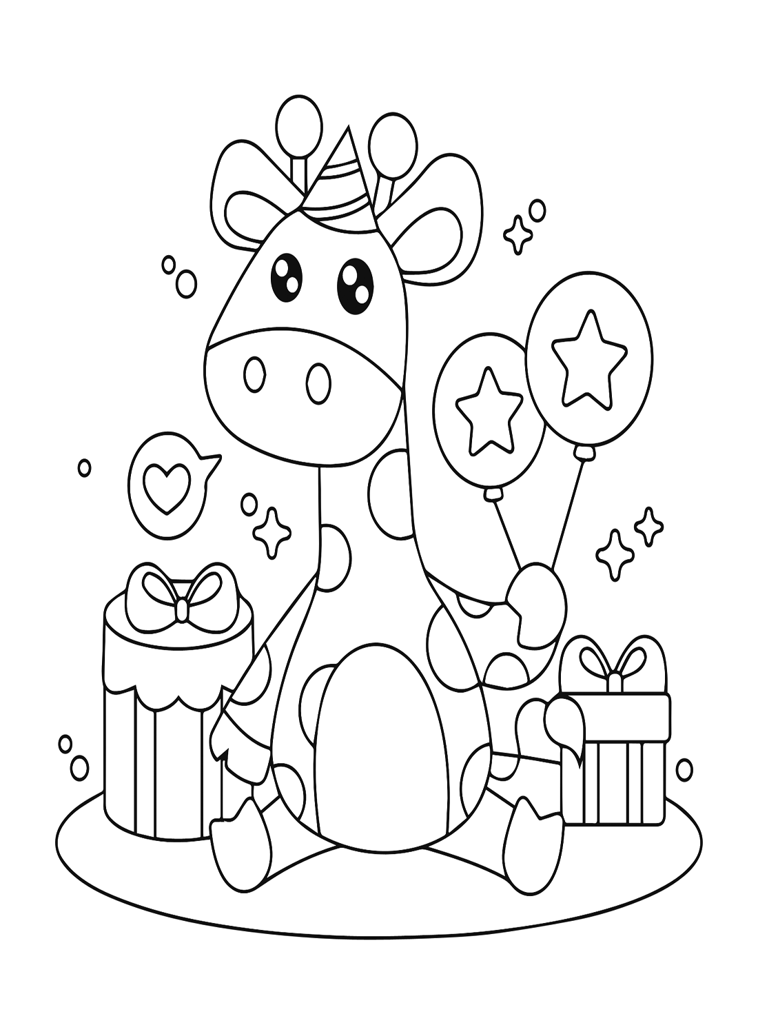 Kawaii Animal Pictures Coloring Page