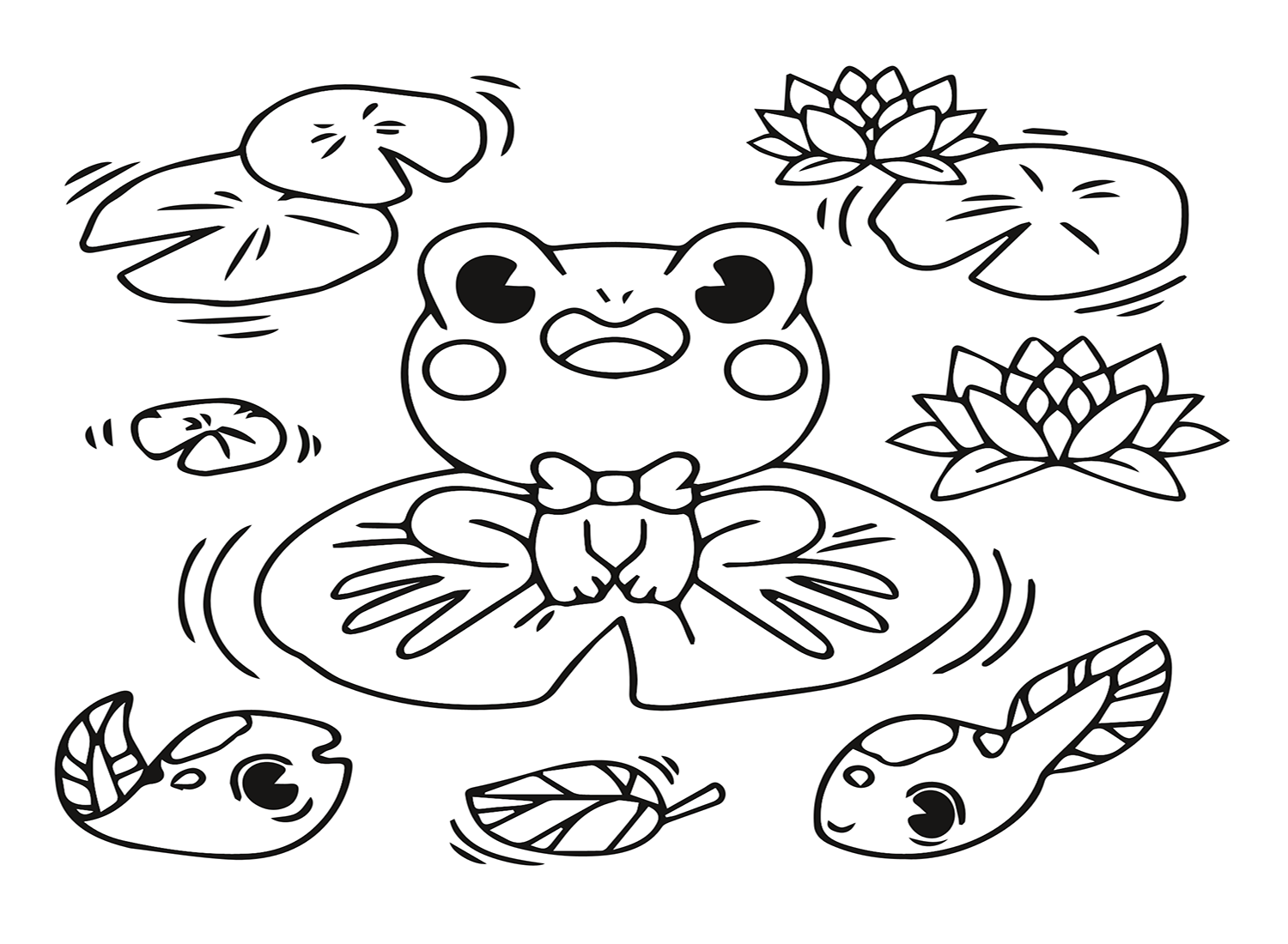 Kawaii Animal Stickers Coloring Page