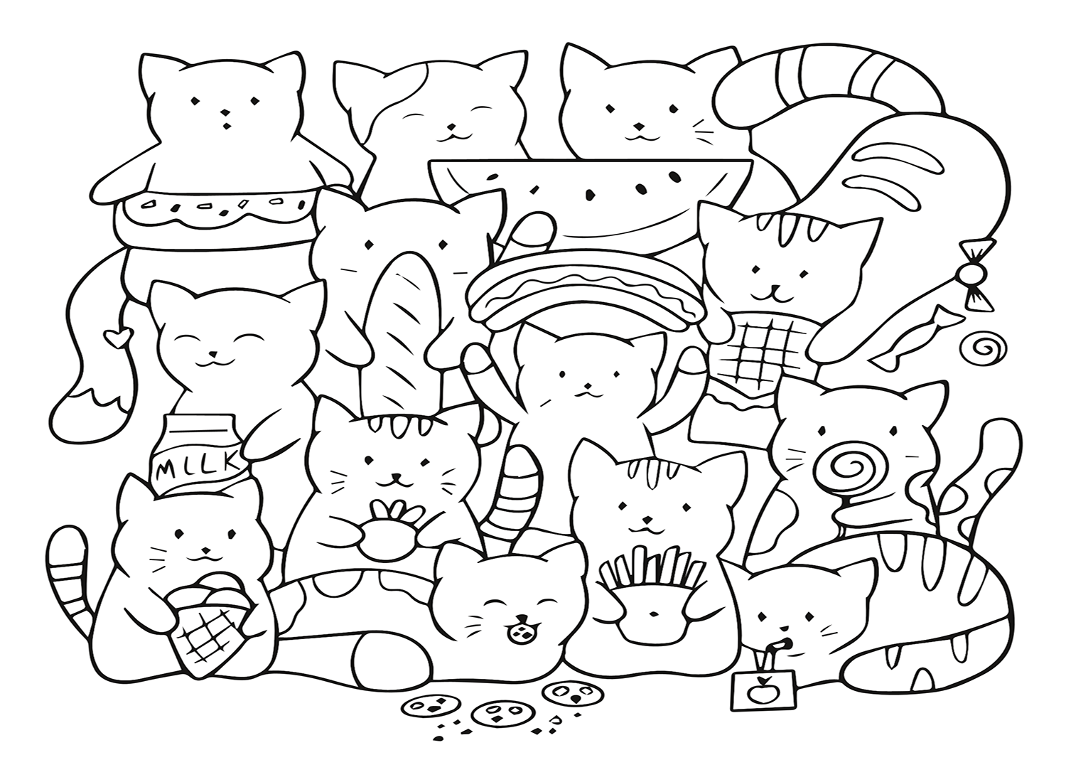 Kawaii Animal Coloring Pages - Coloring Pages For Kids And Adults