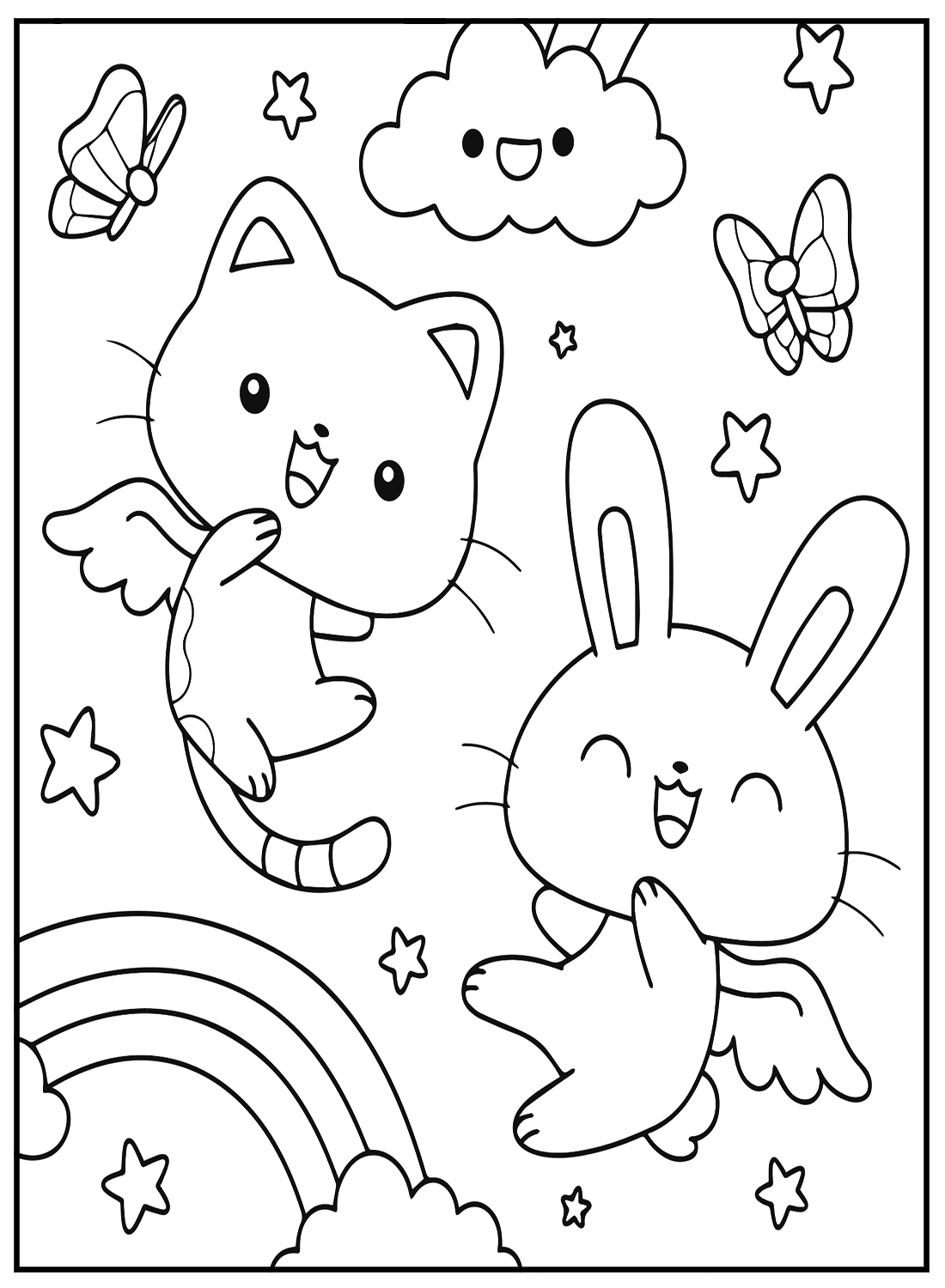 Cute Anime Animals Coloring Pages