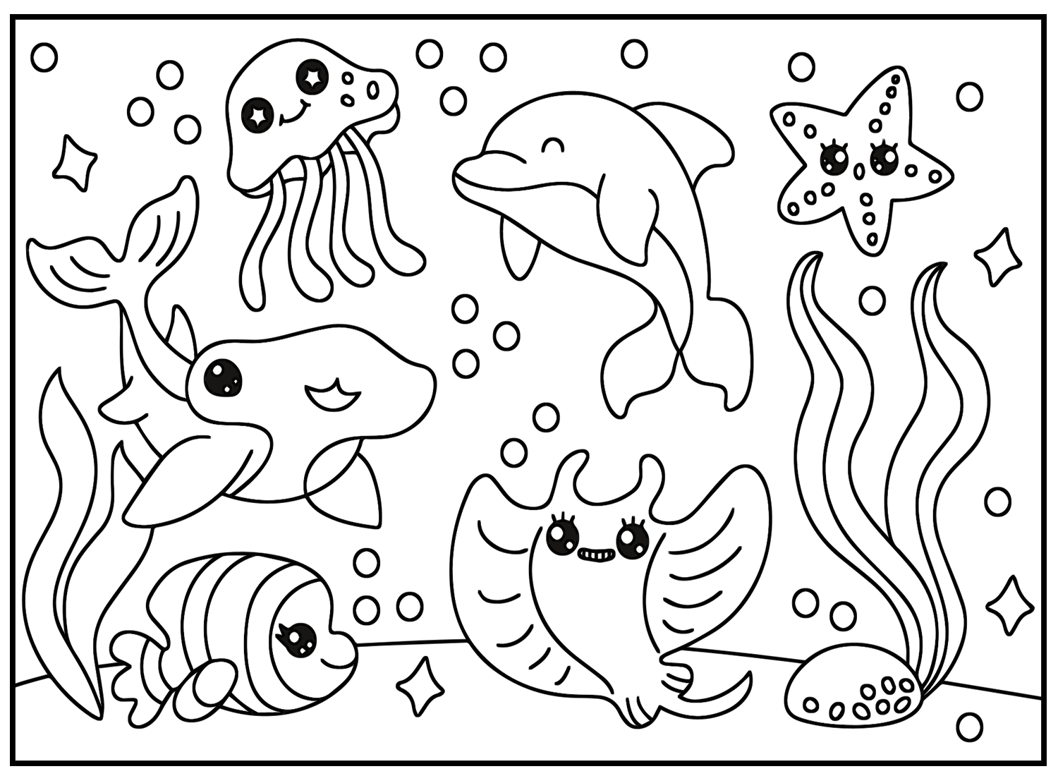 Cute Animals Coloring Page Printable Ready For Download
