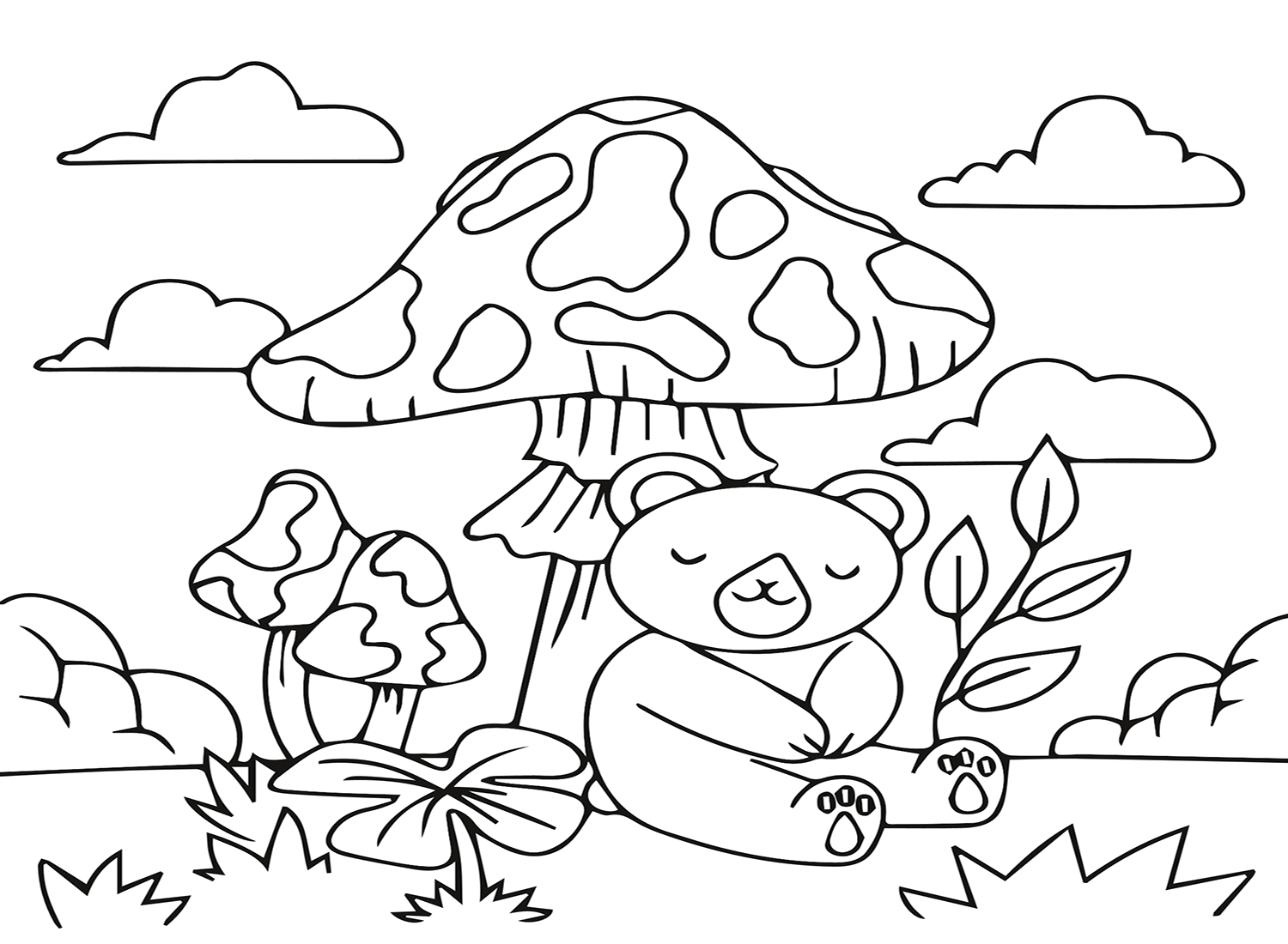 Kawaii Drawings Animal Coloring Pages