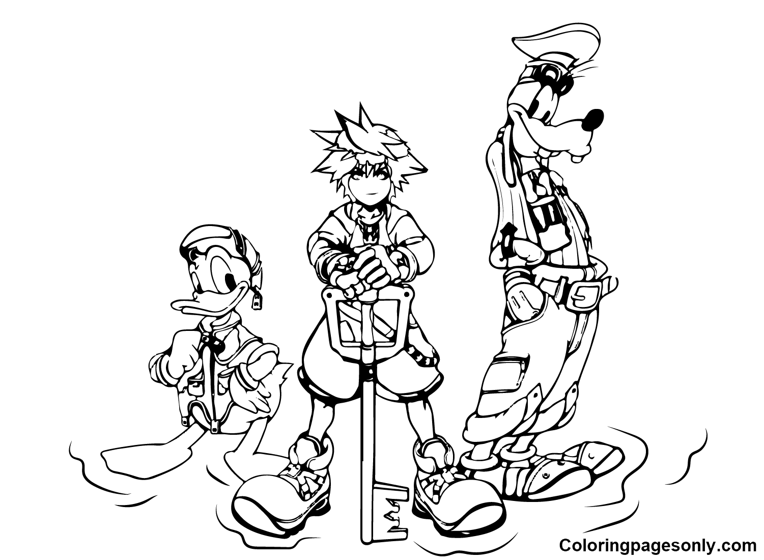 Kingdom Hearts 3 Coloring Page