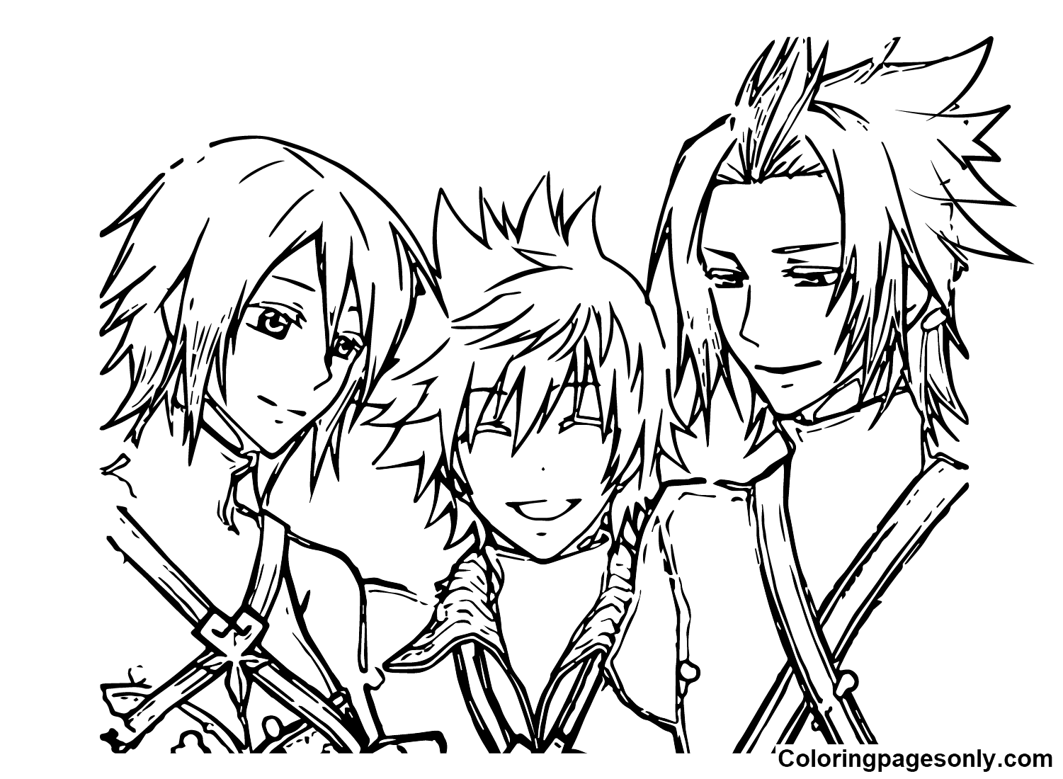 Kingdom Hearts Characters Coloring Page