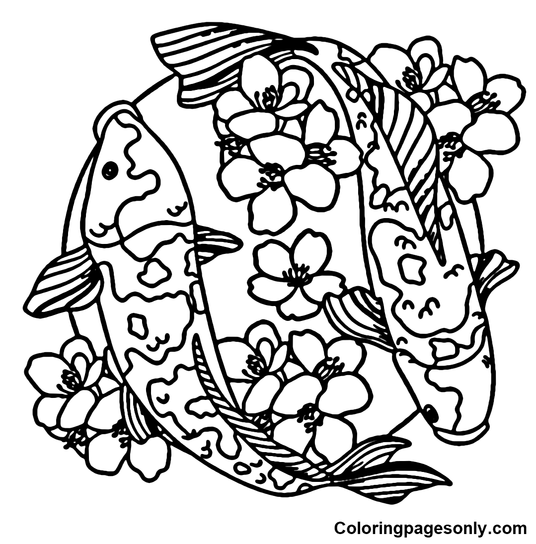 Koi Betta Fish Coloring Pages