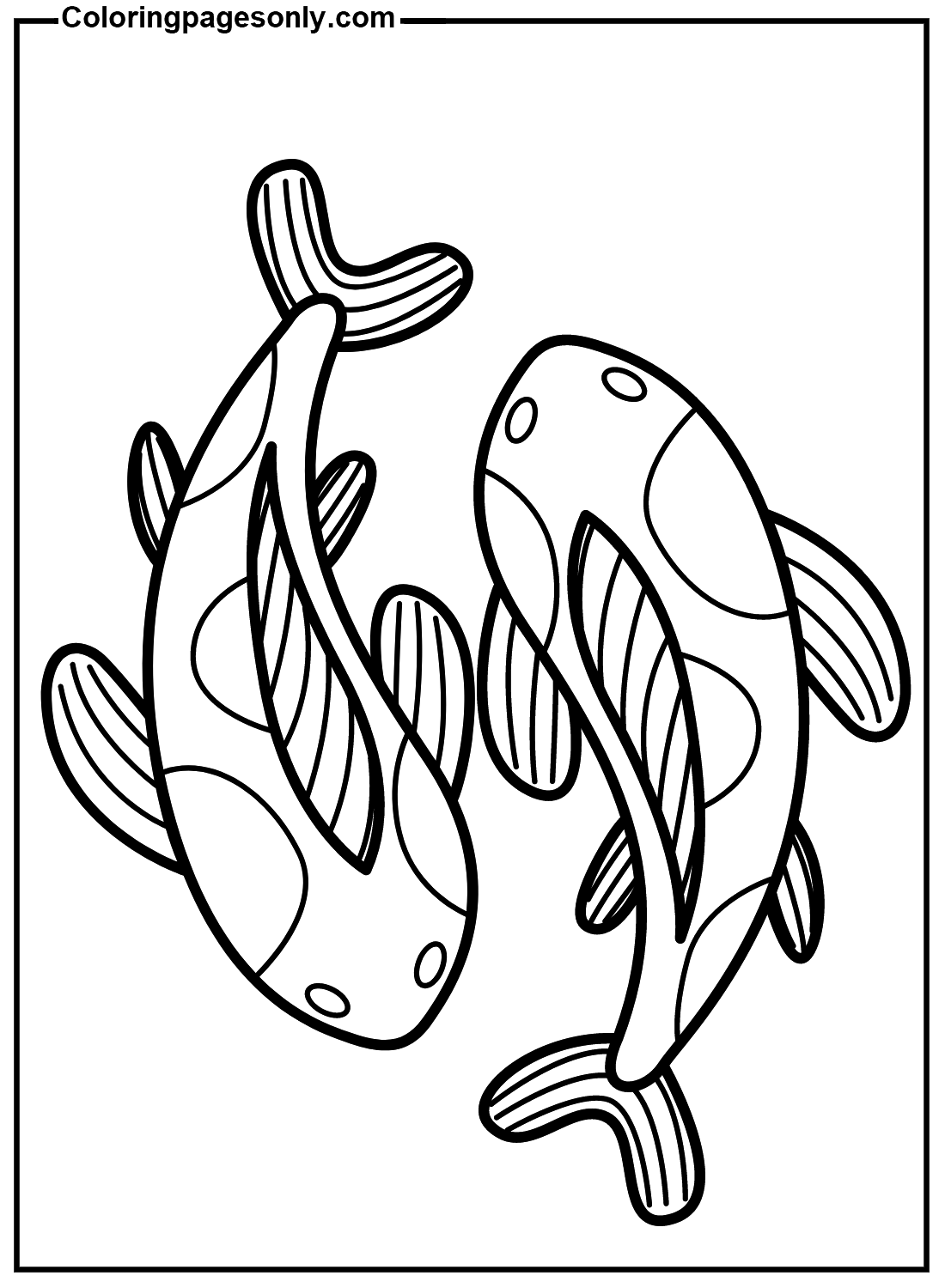 Desenho de peixe Koi fácil de Koi Fish