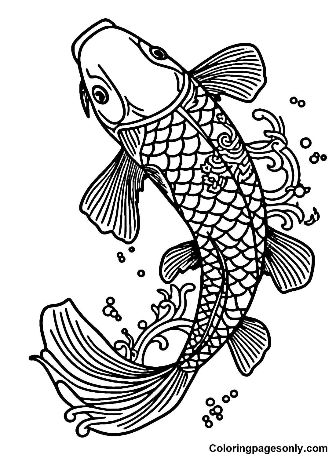 Koi Fish Coloring Pages - Coloring Pages For Kids And Adults