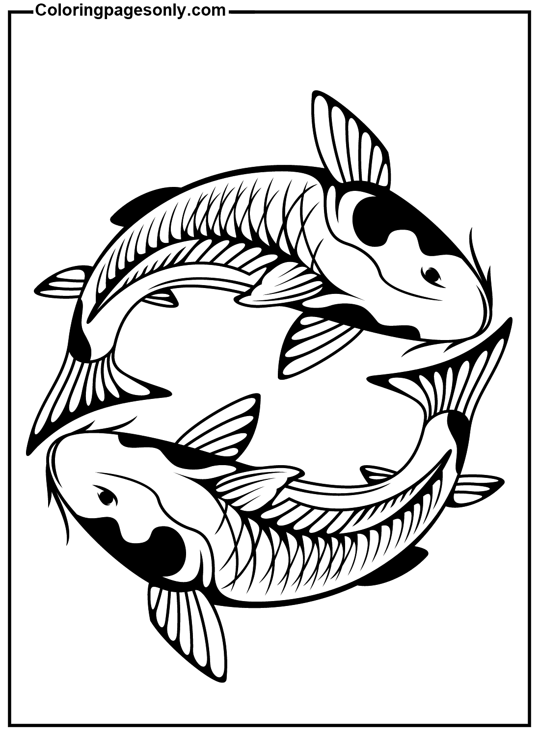 Tatouage Yin Yang de poisson Koi de Koi Fish