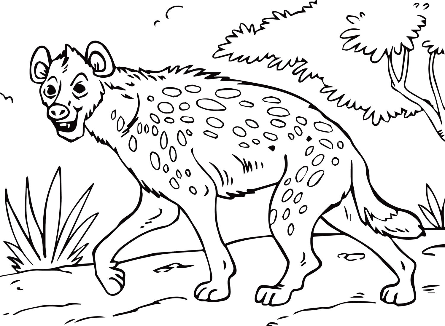 Laugh Hyena Coloring Pages