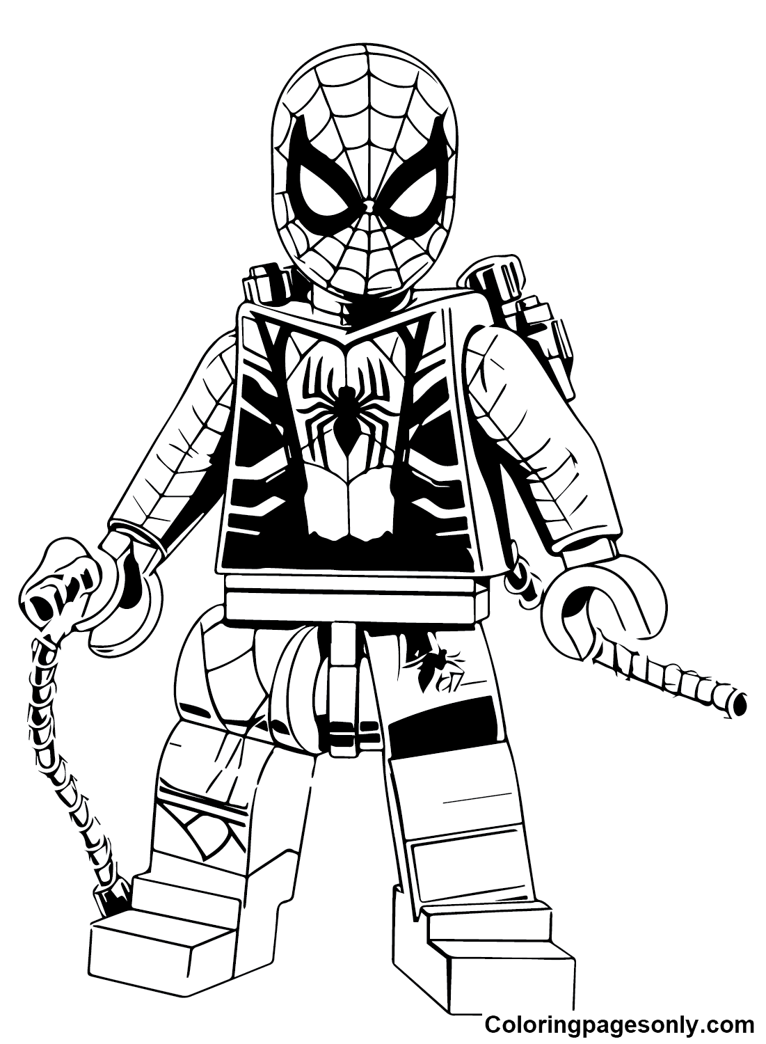 Legos Spiderman Free Coloring Pages