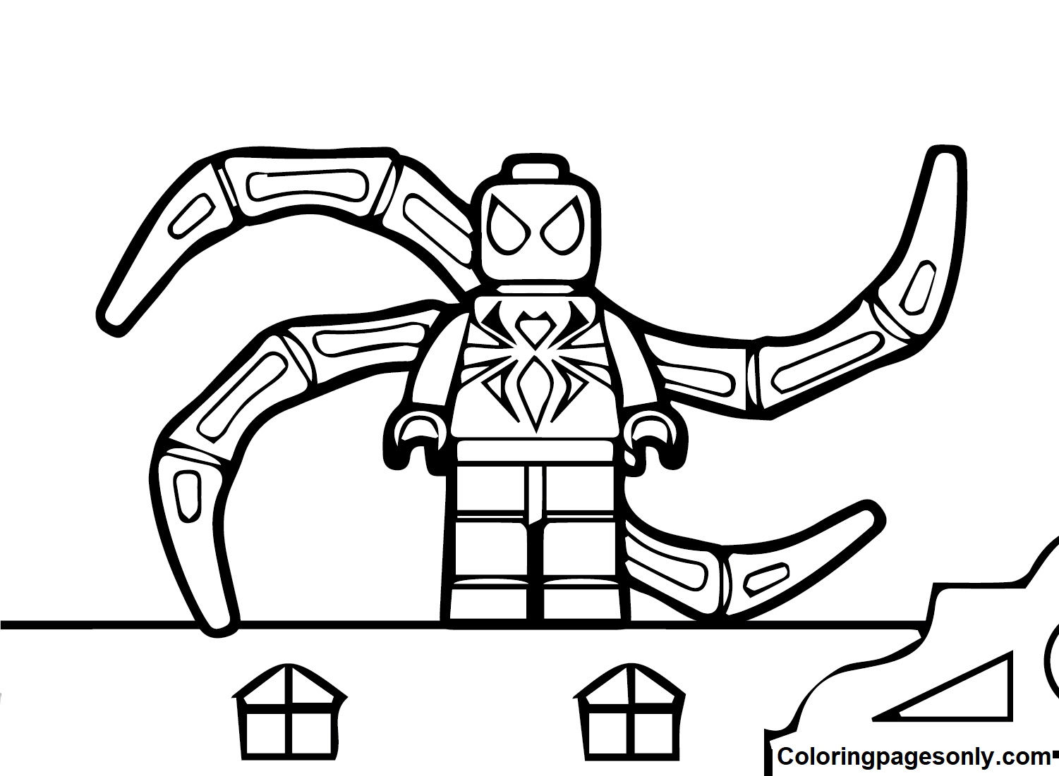 Legos Spiderman Coloring Page