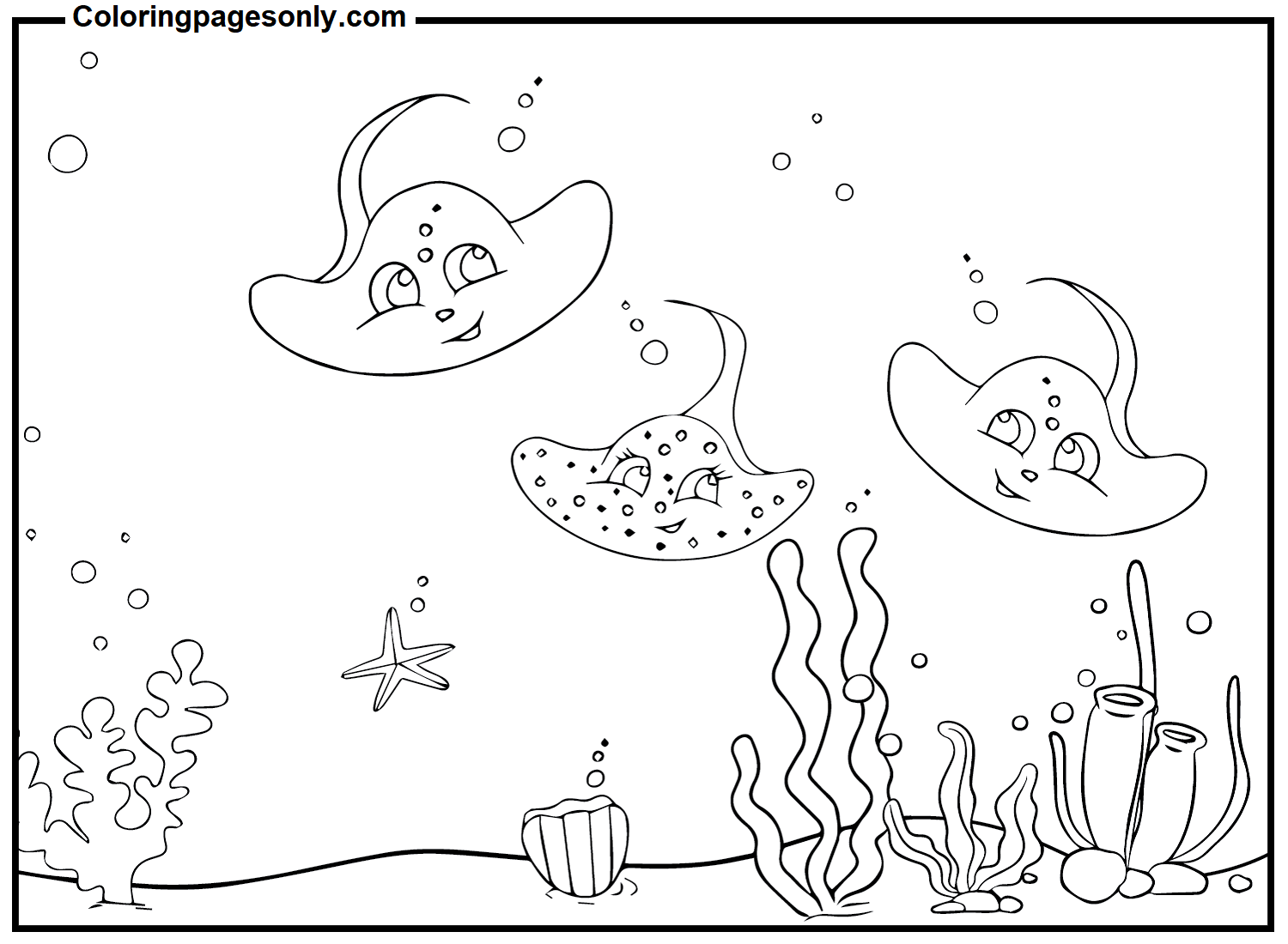 Lovely Stingray Coloring Pages