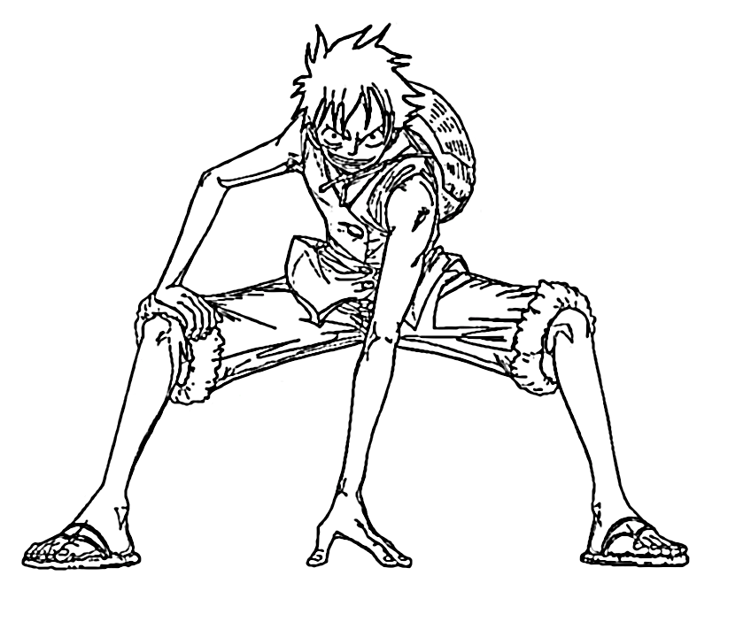 Luffy Ready to Fight Coloring Page