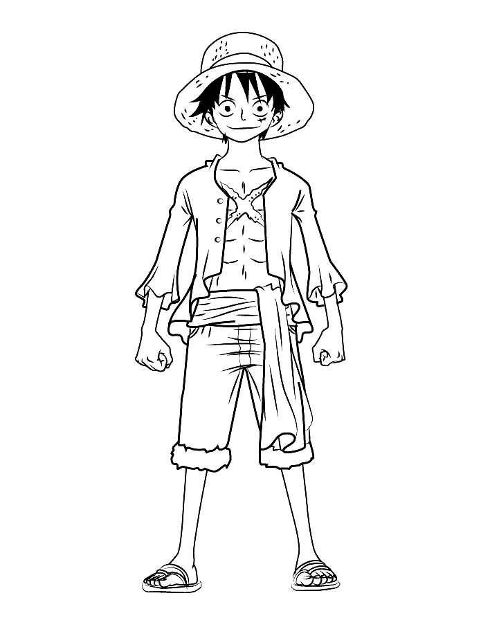 Luffy Standing Coloring Pages