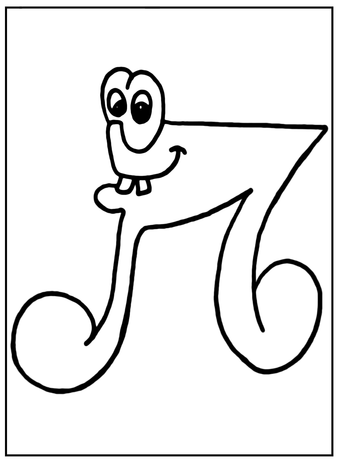Music Note Cartoon Coloring Page