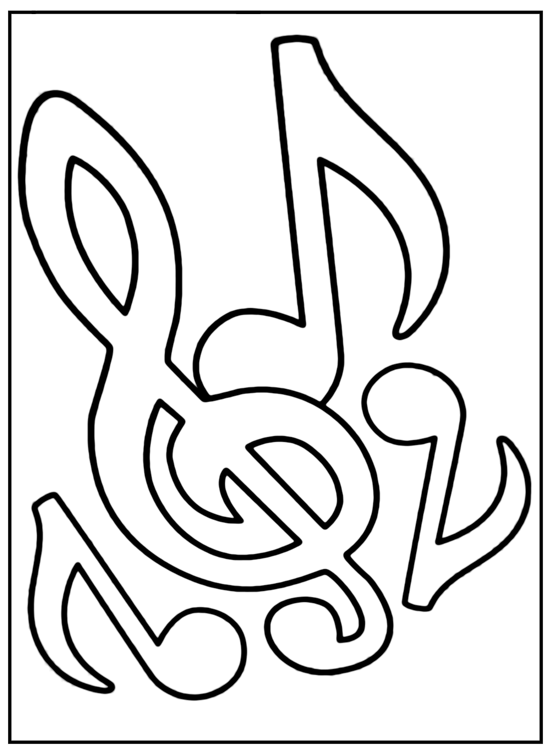 Music Note Drawing Coloring Page