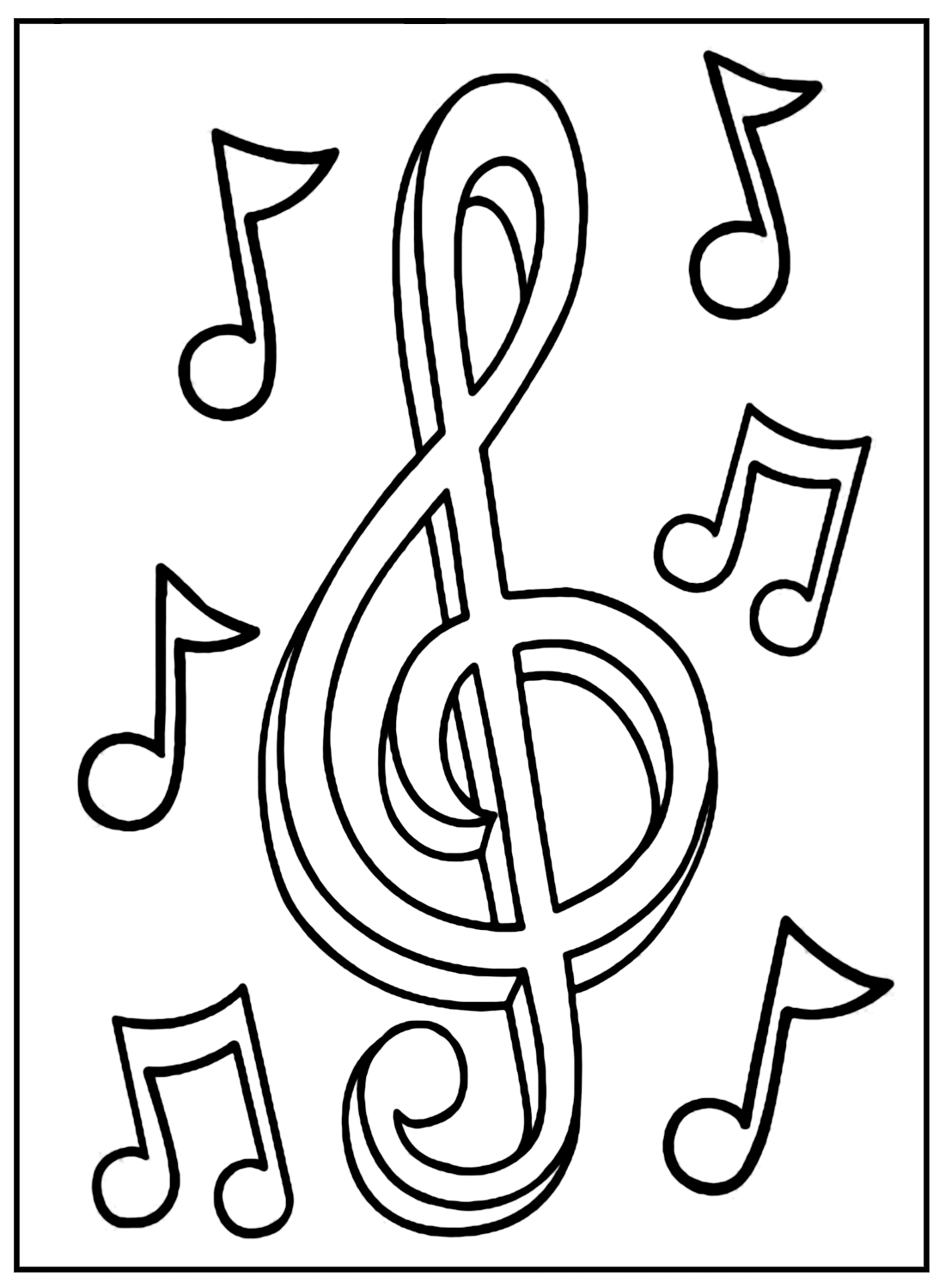 Music Notes Drawing Coloring Page Free Printable Coloring Pages
