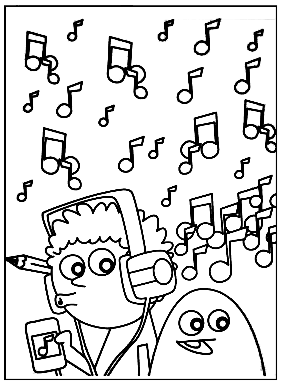 Music Notes Pictures Coloring Page