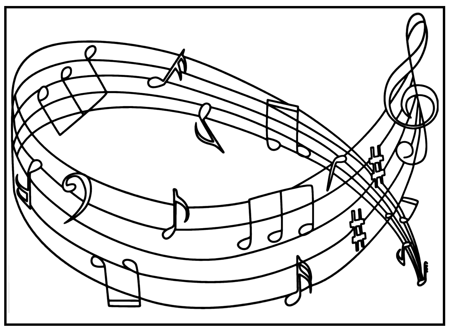 Musical Notes Images Coloring Page
