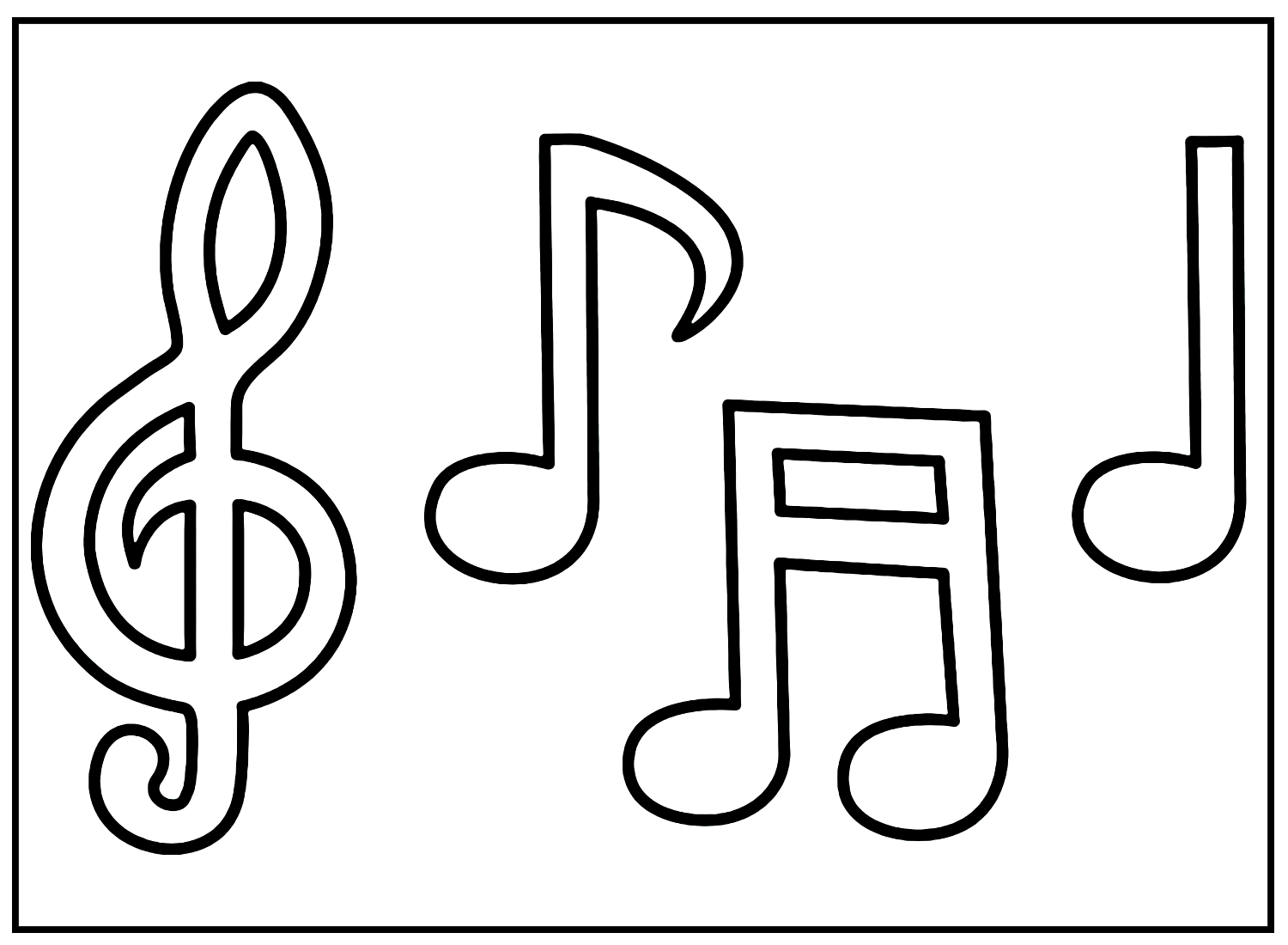 Notes Music Coloring Page