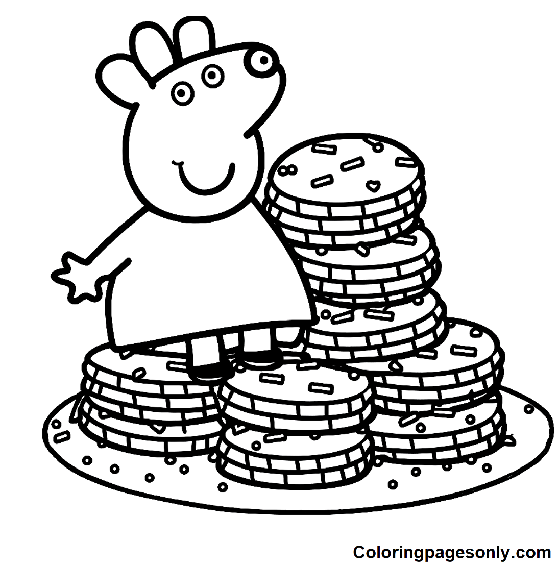Peppa Pig with Cookies Coloring Pages