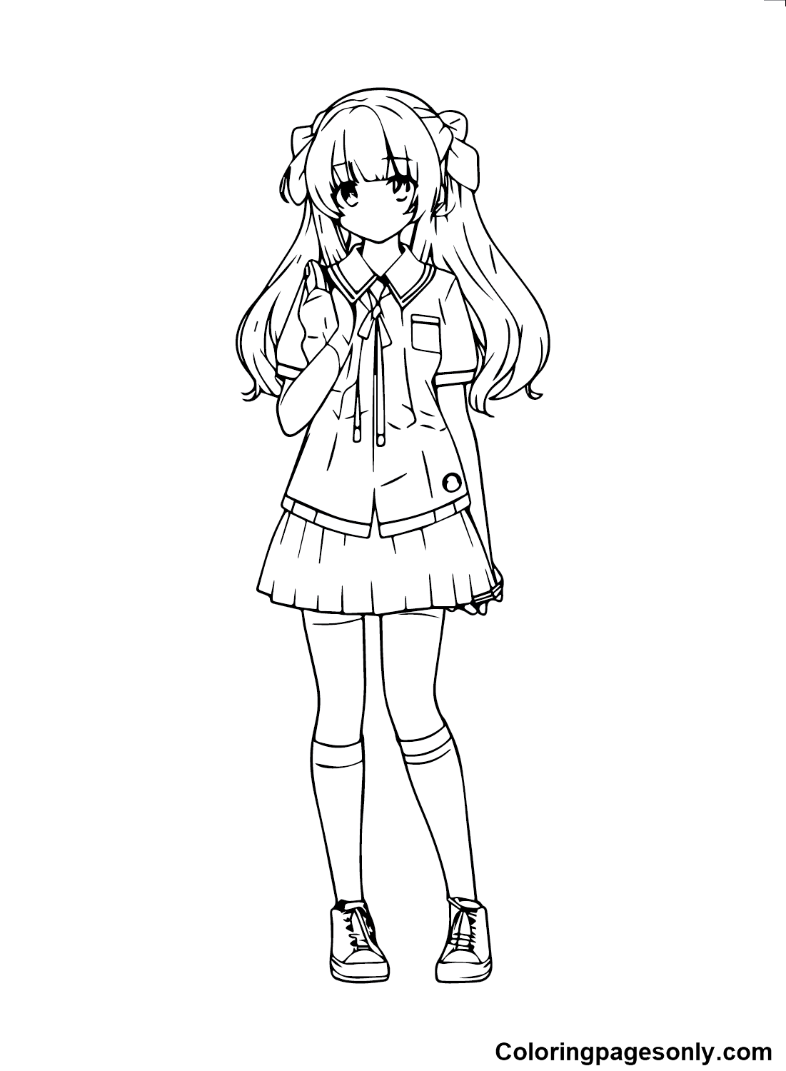 Pictures Anime Girl Coloring Page