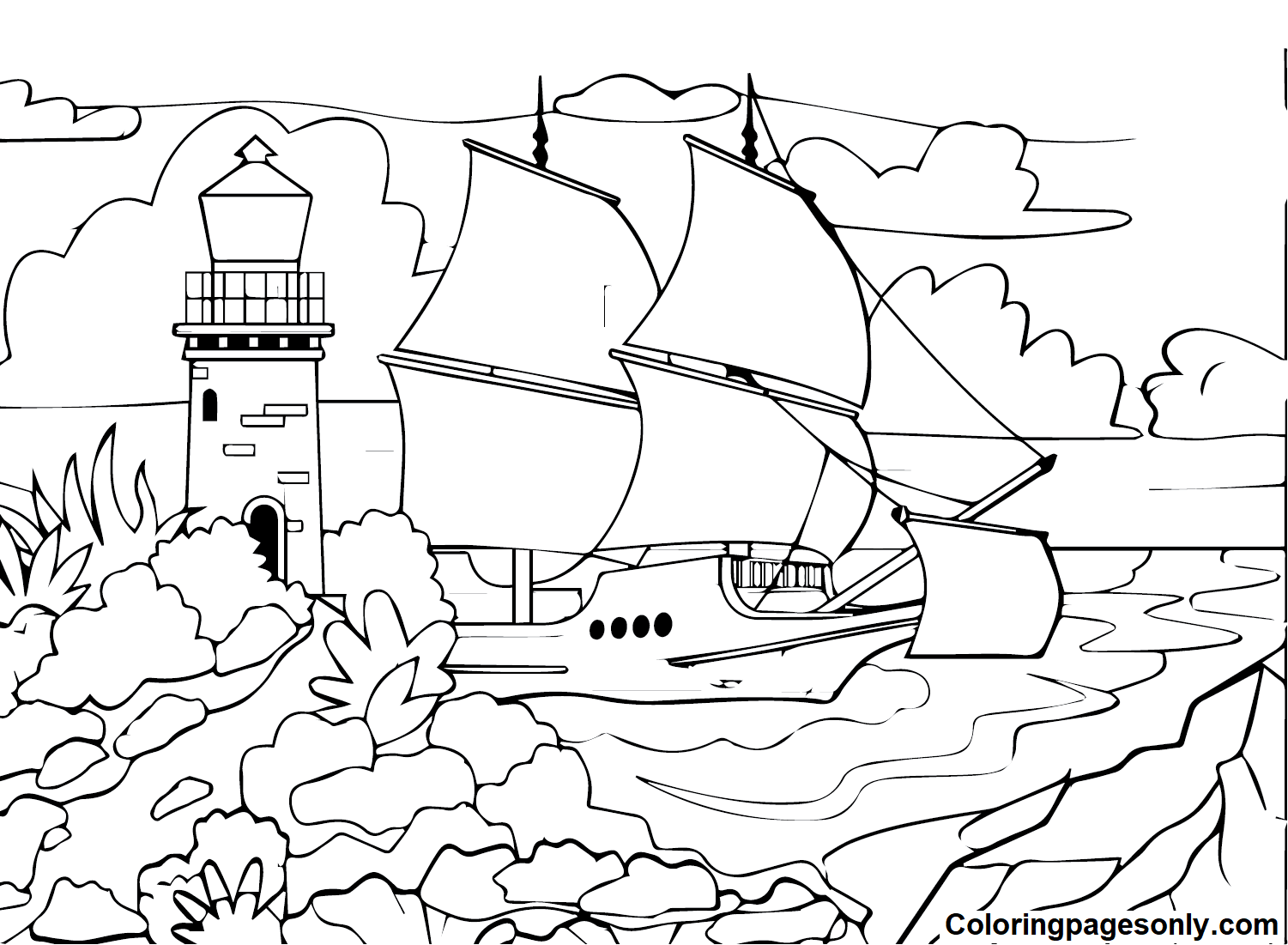 Pictures Ship Coloring Page