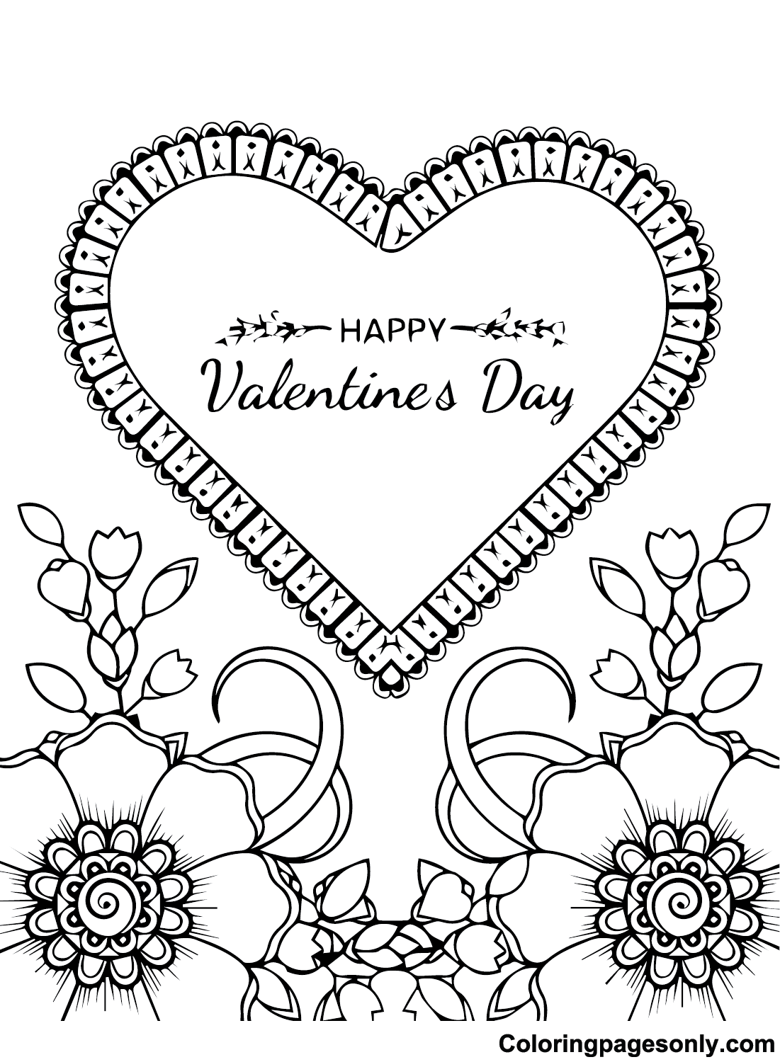 Pictures Valentines Day Cards Coloring Pages