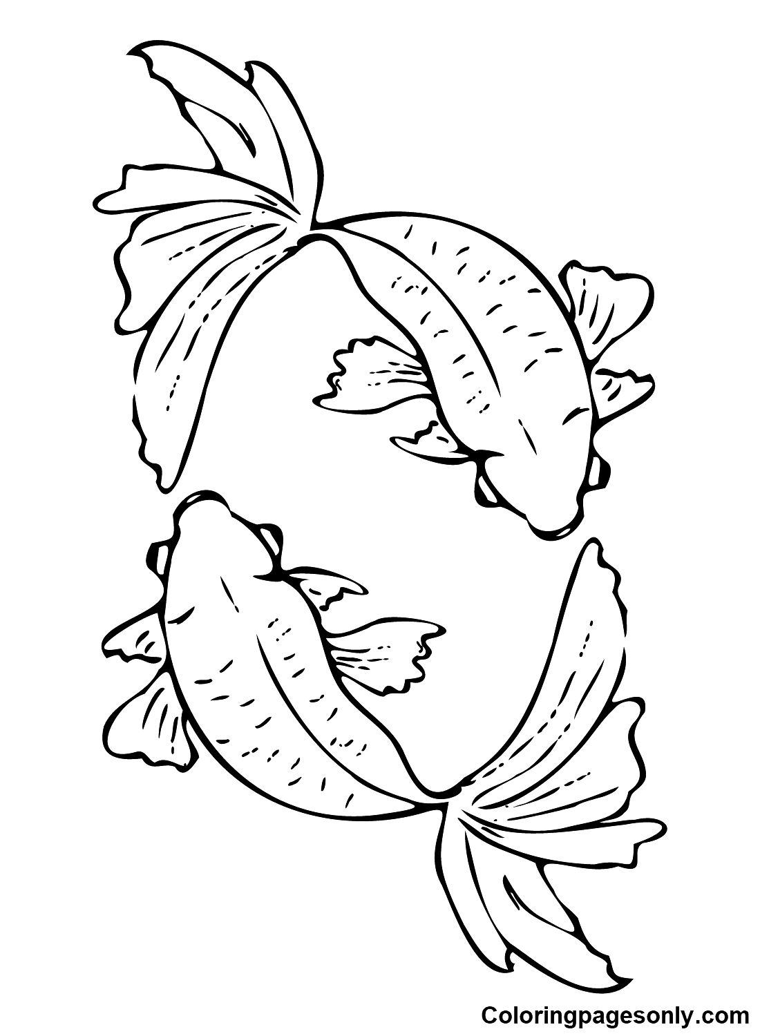 Pictures of Koi Fish Coloring Page