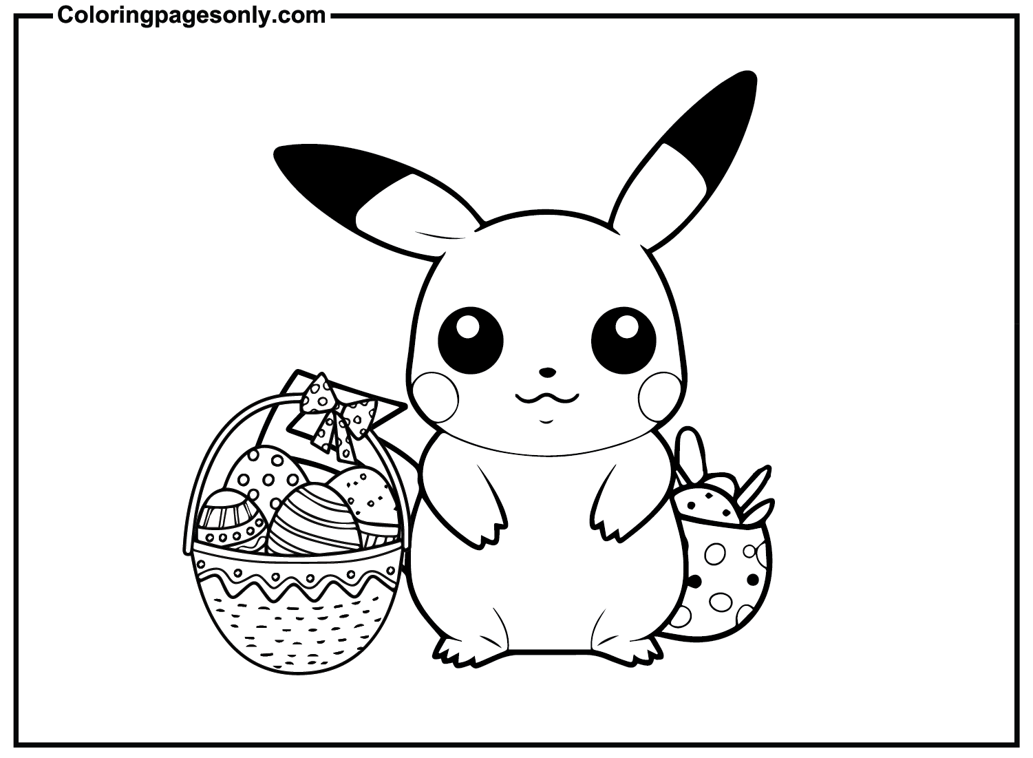 Pikachu Coloring Page - Desenho Para Colorir Pikachu Transparent