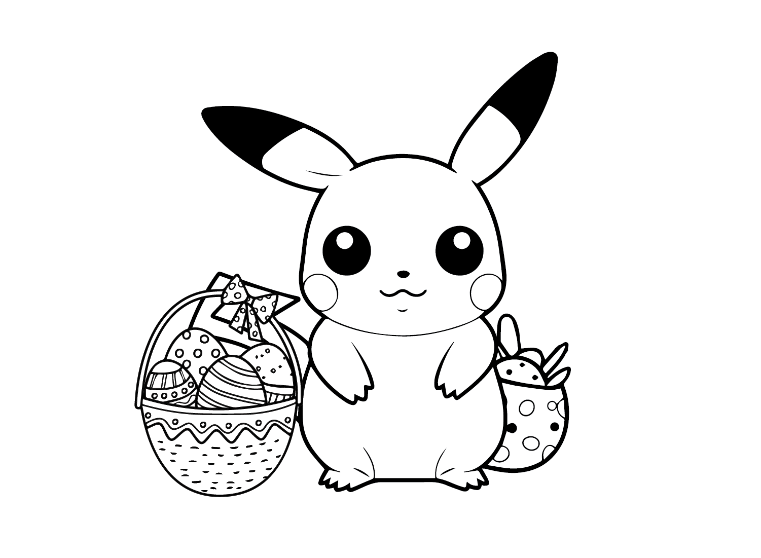 Pikachu Easter Coloring Page