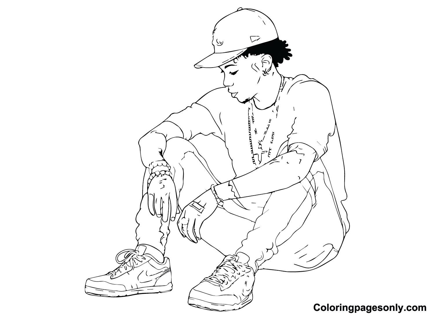 Print Blueface Coloring Page