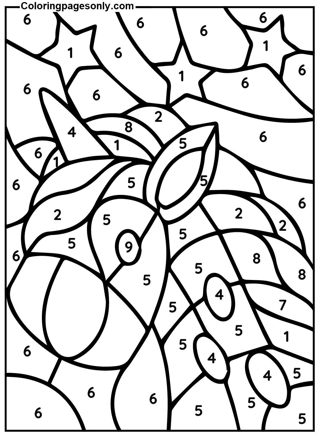 Printable Color By Number Unicorn Coloring Pages