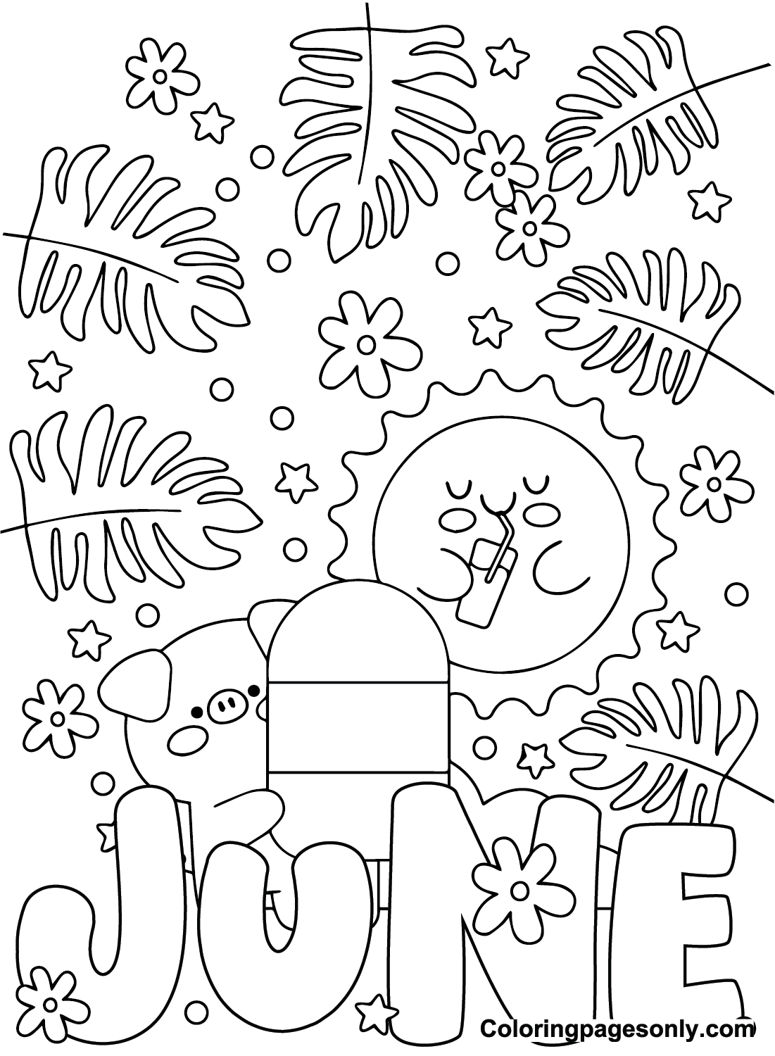 Printable June Coloring Page