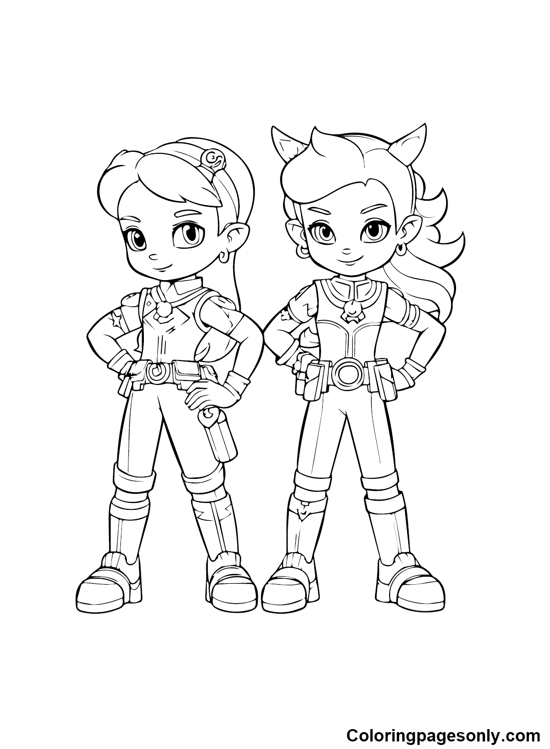 Printable Rainbow Rangers Coloring Page