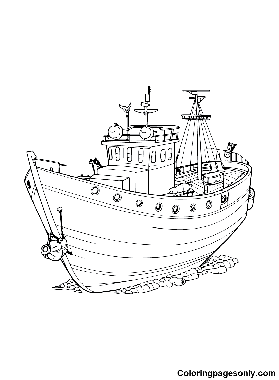 Printable Ship Coloring Page