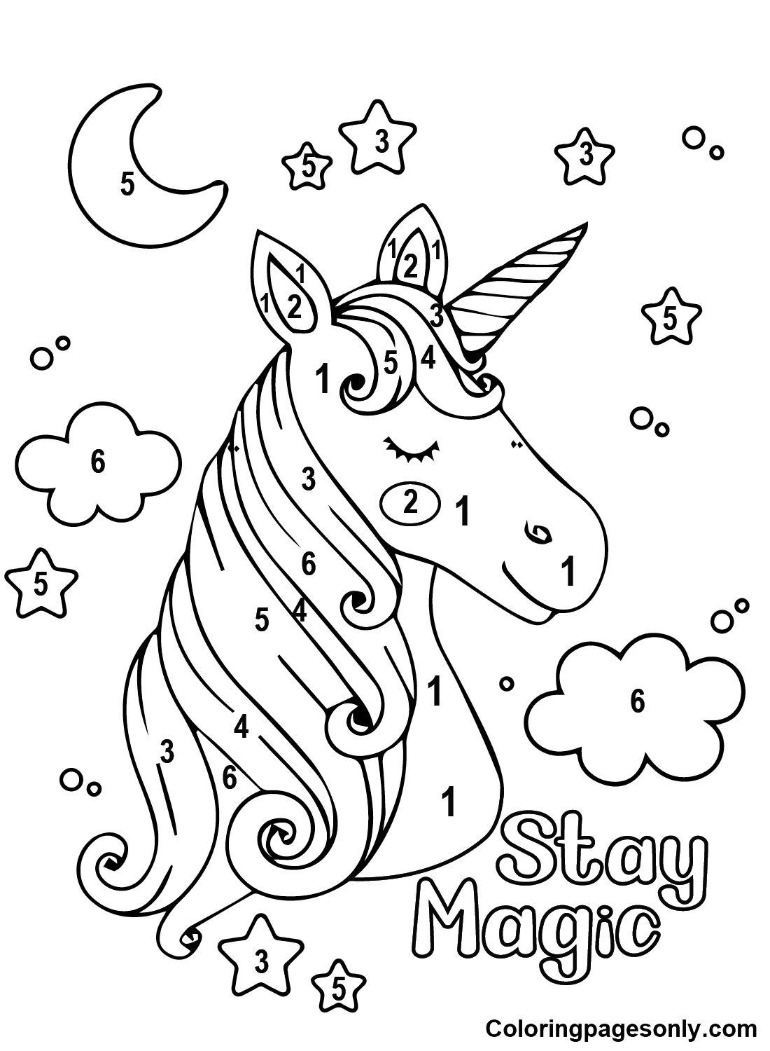 Unicorn Color By Number Free Coloring Pages Unicorn Color By Number Coloring Pages Coloring