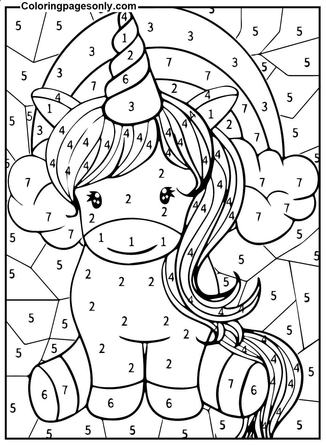 20 Unicorn Color By Number Coloring Pages - ColoringPagesOnly.com