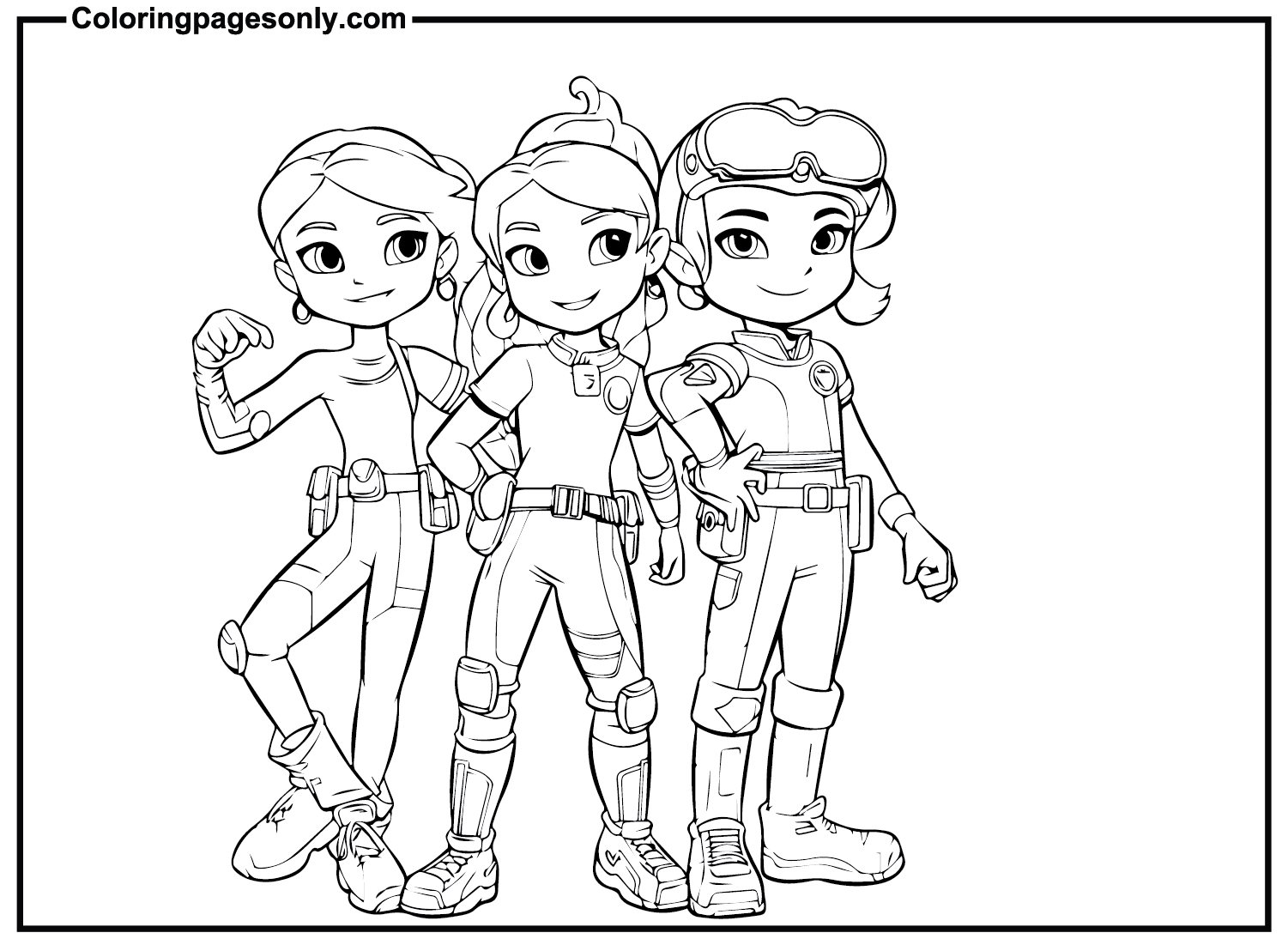 Rainbow Rangers Characters Coloring Pages