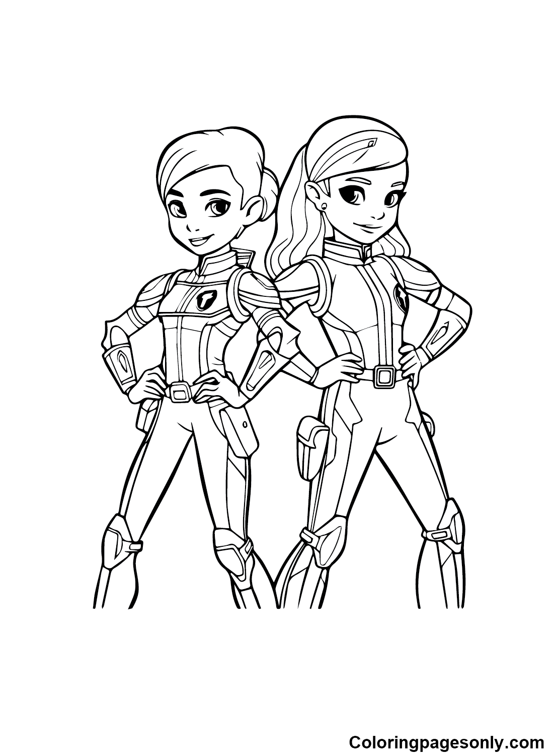 Rainbow Rangers Free Coloring Page