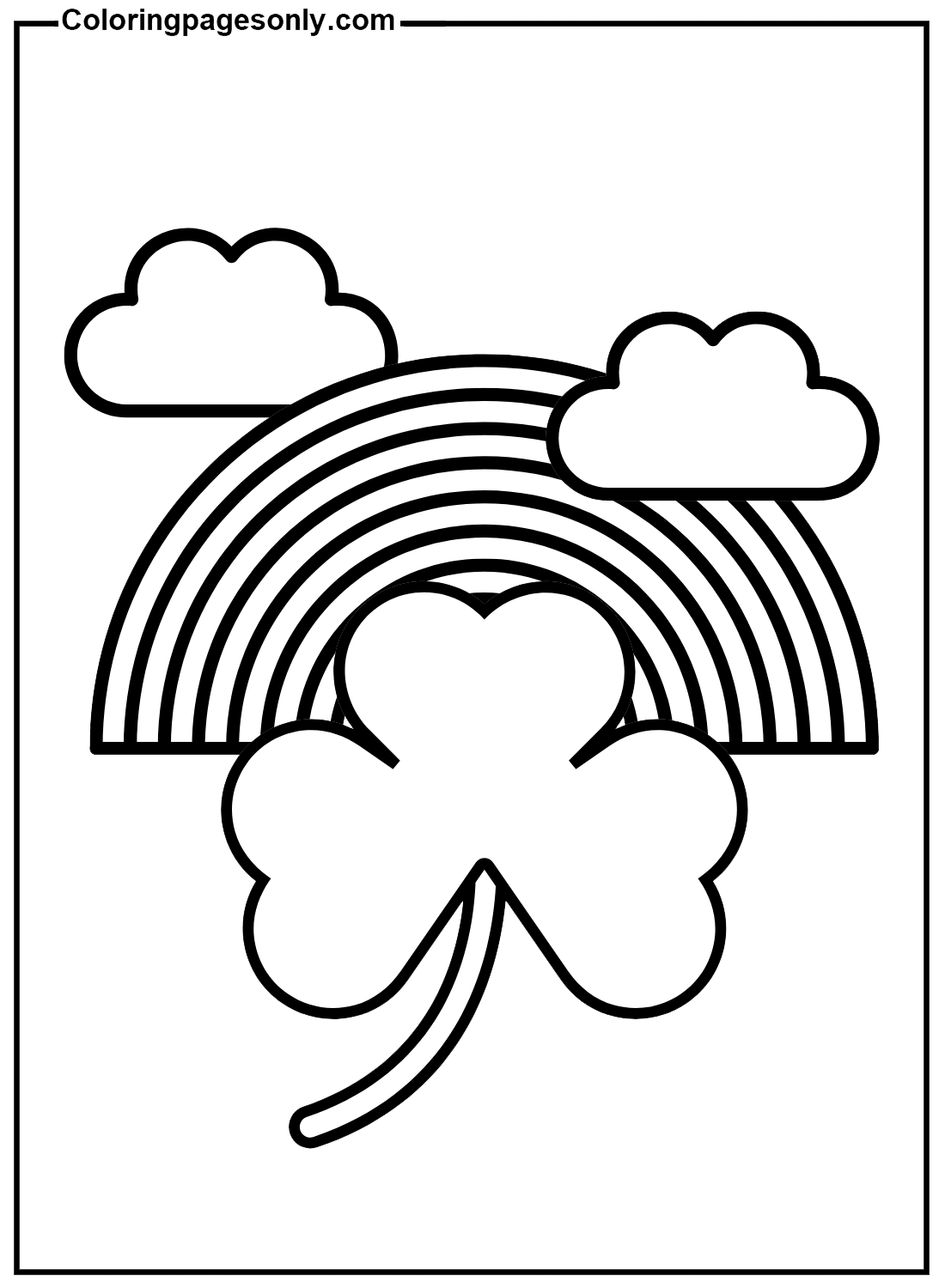 Rainbow With Shamrock Coloring Pages