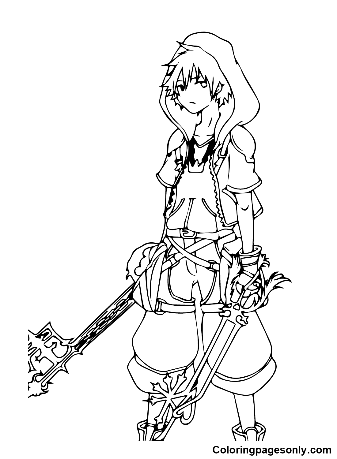Roxas Kingdom Hearts Coloring Pages