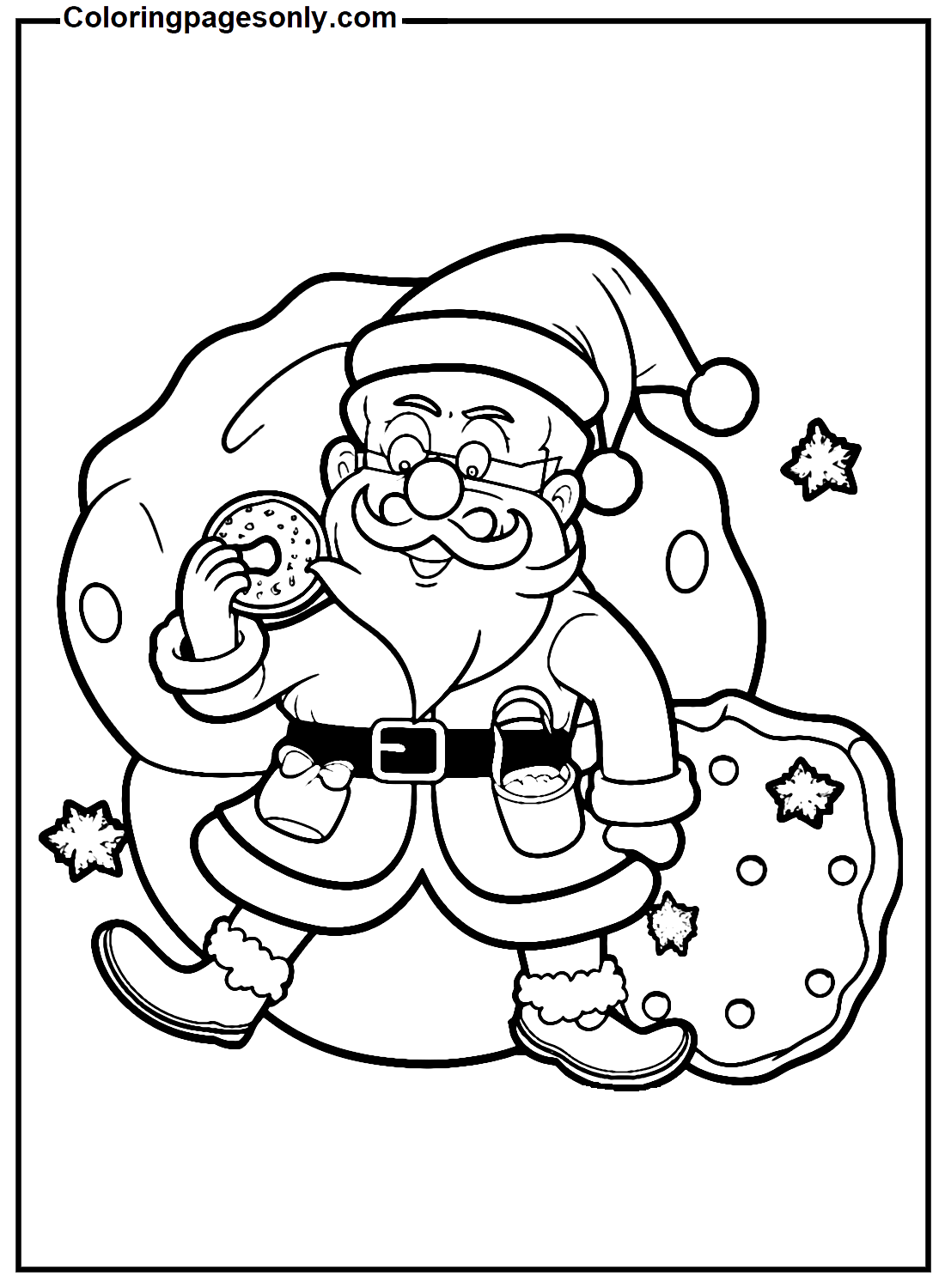 Papai Noel comendo biscoitos de biscoito