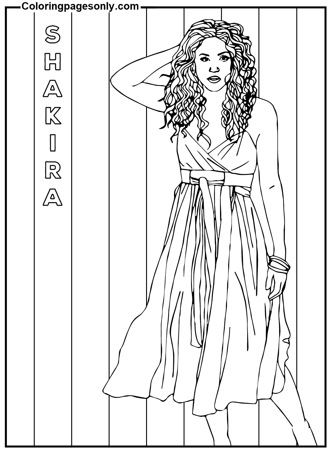Shakira Body Coloring Pages